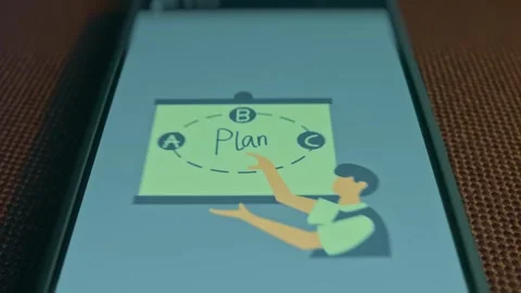 Strategy Plan Presentation on board, presentation on smartphone Video stock 309685388