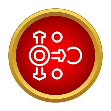 Strategy planning icon showing direction and flow Stock Illustration