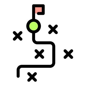 Strategy planning showing path to success avoiding obstacles 스톡 일러스트