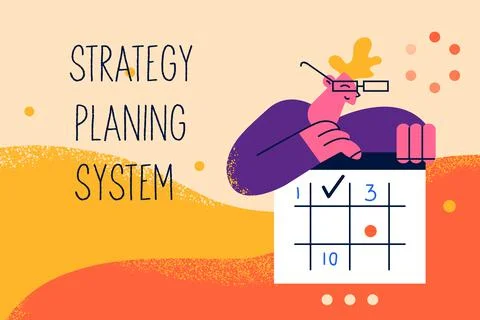Strategy planning system, management, business concept Stock Illustration