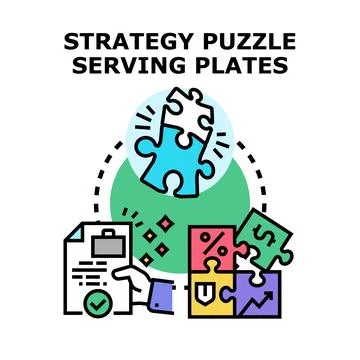 Strategy puzzle concept developing business solutions Stock Illustration