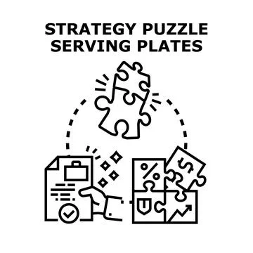 Strategy puzzle concept developing business solutions Stock Illustration