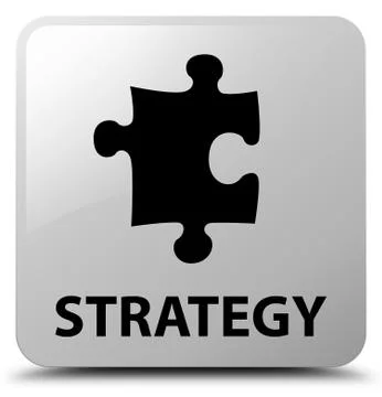 Strategy (puzzle icon) white square button Illustrazione stock