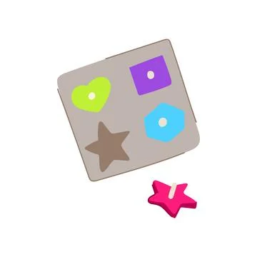 Strategy puzzles toy cartoon vector illustration Illustrazione stock