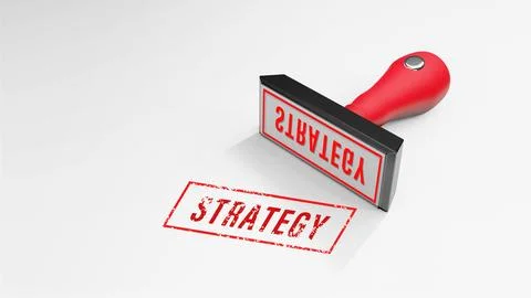 STRATEGY rubber Stamp 3D rendering Stock Photos