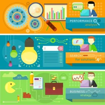 Strategy, search solutions, performance analysis Stock Illustration