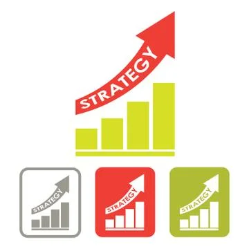 Strategy success growing graph Stock Illustration