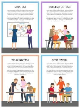 Strategy Successful Team Set Vector Illustration Stock Illustration