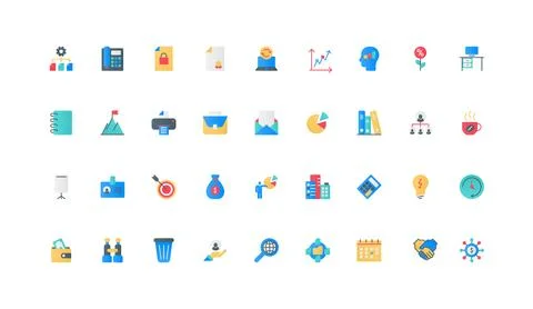 Strategy, tactics and office process of employee in corporate company color icon Stockillustratie