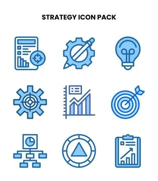 Strategy Two Colour Bundle Icons Pack Stockillustratie