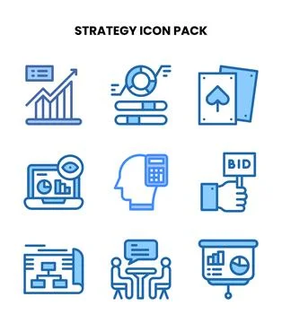 Strategy Two Colour Graphics Icons Pack Illustrazione stock