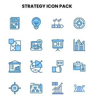Strategy Two Colour UI Icons Pack Stock-Illustration