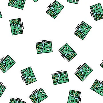 Strategy video game vector seamless pattern Illustrazione stock