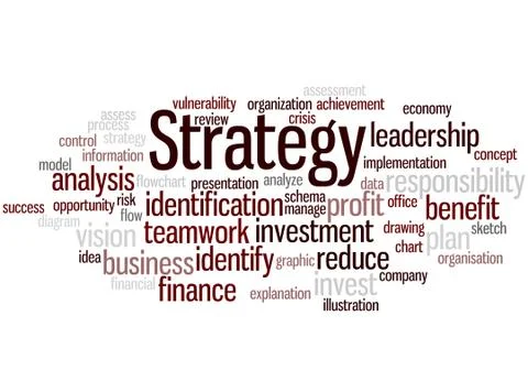 Strategy, word cloud concept Stock Illustration
