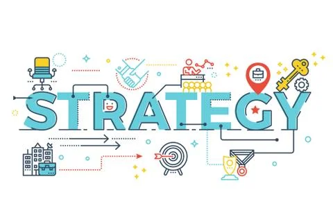 Strategy word lettering Stock-Illustration