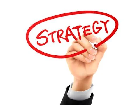 Strategy written by 3d hand 스톡 일러스트