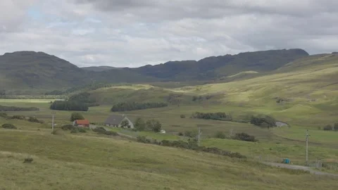 Strathcanaird timelapse of mountainous landscape with  dramatic lighting. Stock Footage 344305718