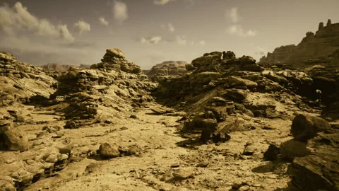 Stratified cliffs display chronological geological evolution Stock Footage 339620059