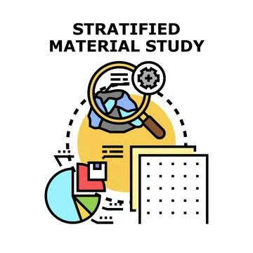 Stratified material study investigating geological and data analysis Stock Illustration