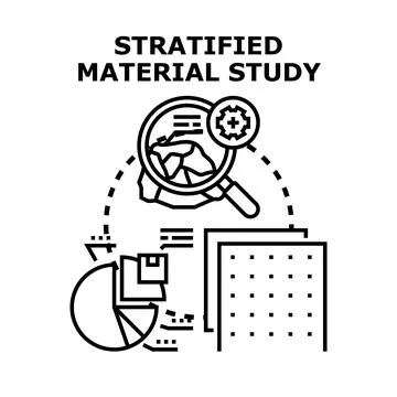 Stratified material study investigating geological and data analysis Stock Illustration