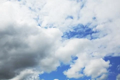 Stratocumulus clouds and the dark blue sky Stock Photos