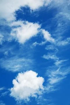 Stratocumulus clouds and the dark blue sky Stock Photos
