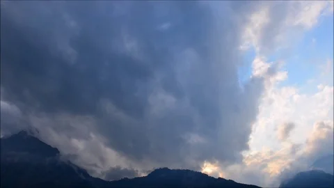 Stratocumulus clouds over the mountains. Stock Footage 80555110
