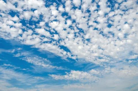 Stratocumulus clouds. Panoramic view Stock Photos