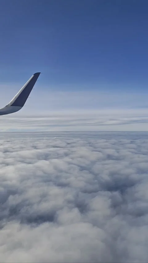 Stratocumulus Clouds View from Airplane Window Stock Footage 313375523