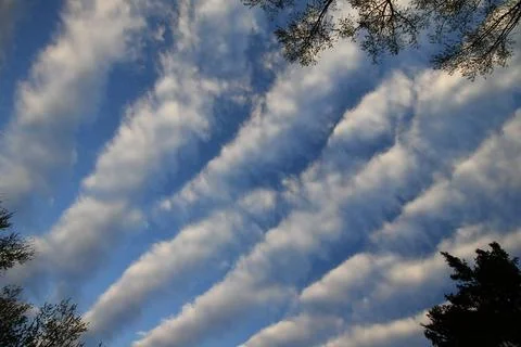 Stratocumulus Undulatus Clouds in the Morning Stock Photos