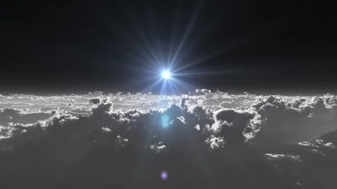 Stratosphere above clouds Stock Illustration