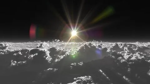 Stratosphere above clouds Stock Illustration