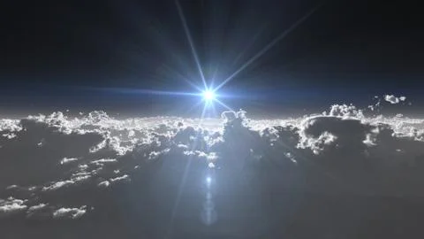 Stratosphere above clouds Stock Illustration