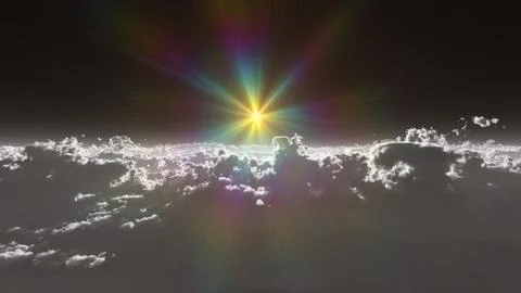 Stratosphere above clouds Illustrazione stock