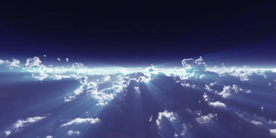 Stratosphere above clouds Stock Illustration