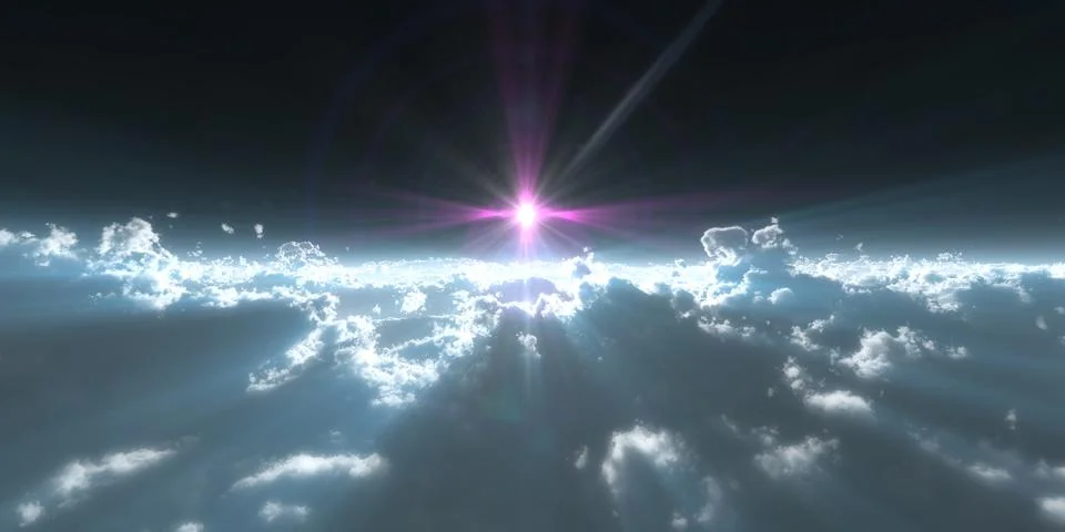 Stratosphere above clouds Stock Illustration