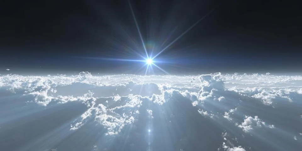 Stratosphere above clouds Stock Illustration