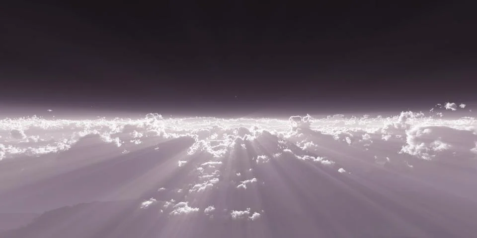 Stratosphere above clouds Stock Illustration