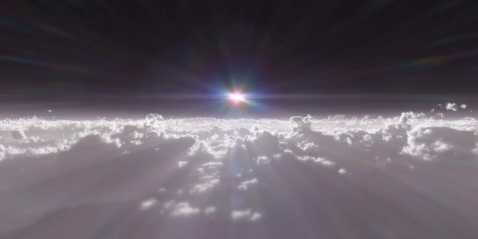 Stratosphere above clouds Stock Illustration