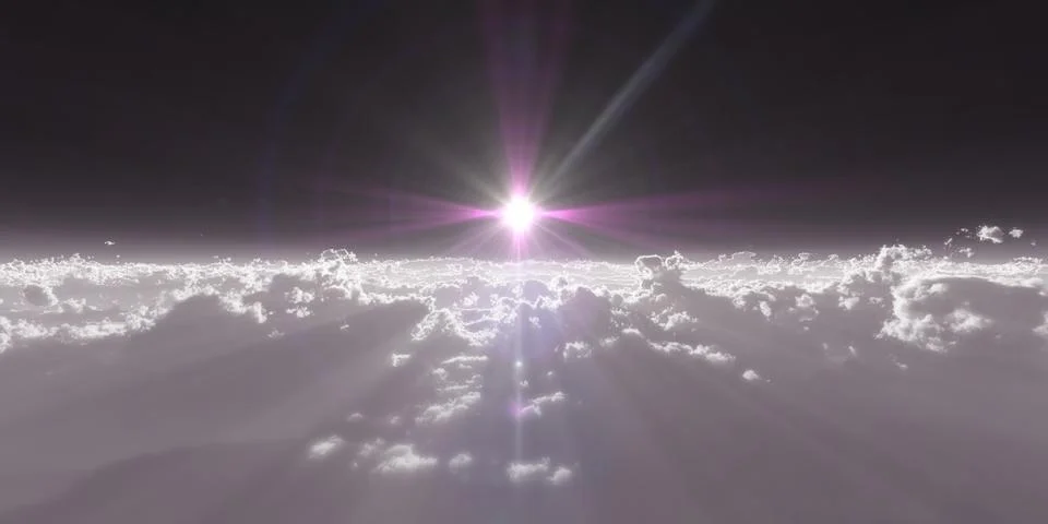 Stratosphere above clouds Stock Illustration