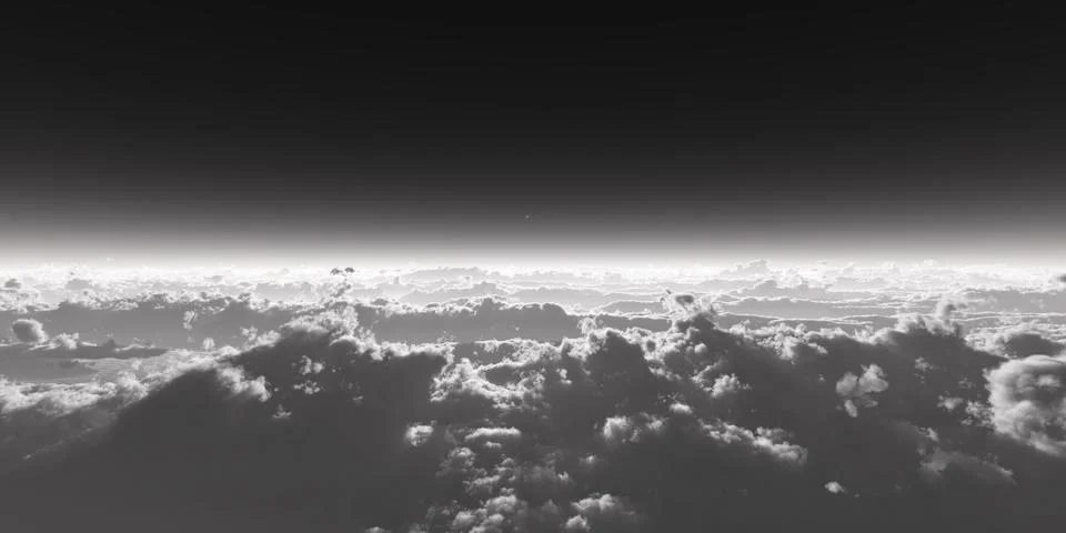 Stratosphere above clouds Stock Illustration