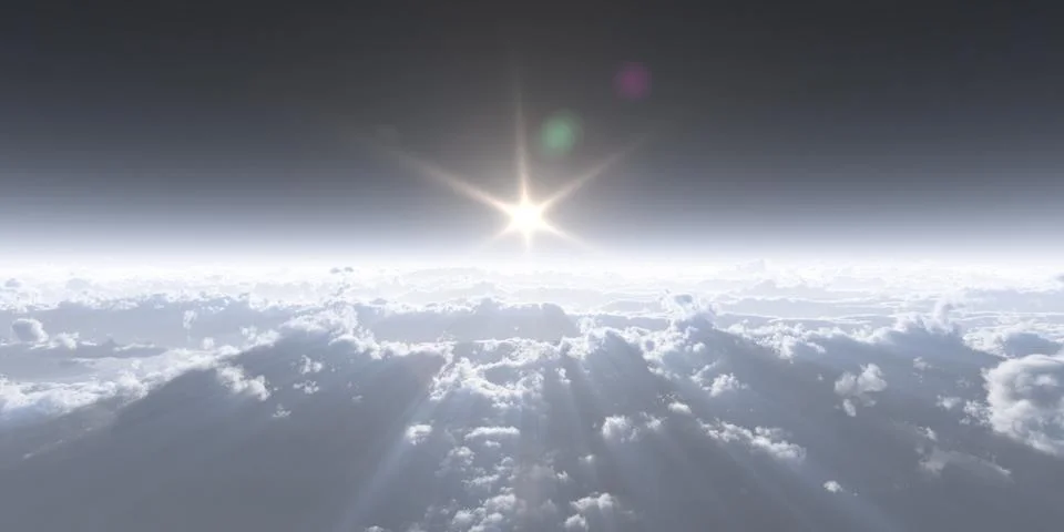 Stratosphere above clouds Stock Illustration