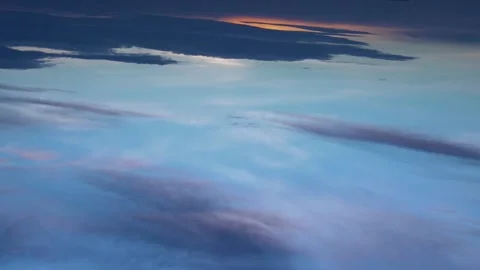 Stratosphere Troposphere of Planet Earth Blue Sky Clouds Golden Sun Dawn. Beauti Stock Footage 243027770