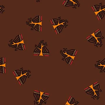 Stratovolcano lava vector seamless pattern Stock Illustration