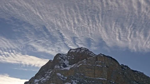 Stratus clouds above the mountain Stock Footage 85631915