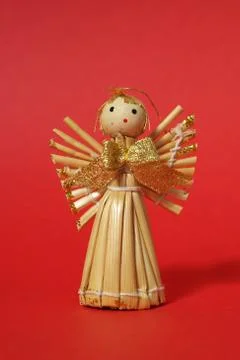 Straw angel background Stock Photos
