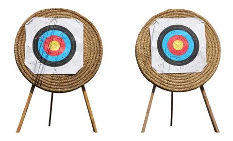 Straw archery targets Stock Photos