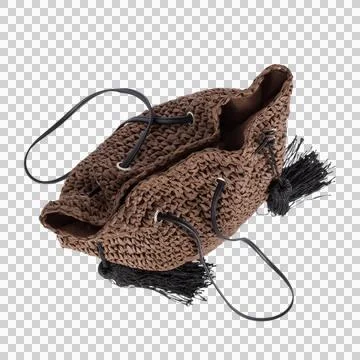 Straw bag isolated Stock Photos