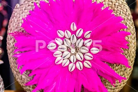 Straw bag on sale in the art shop of Bali island. Fashion accessory. Trend Stock Photos