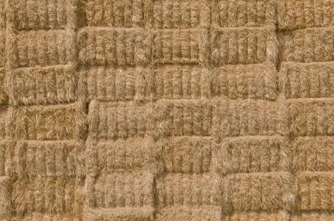 Straw bale stack texture Stock Photos